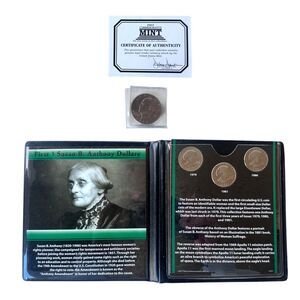 First 3 Susan B. Anthony Dollars (1979-1981) + 1978 Eisenhower Dollar Coin